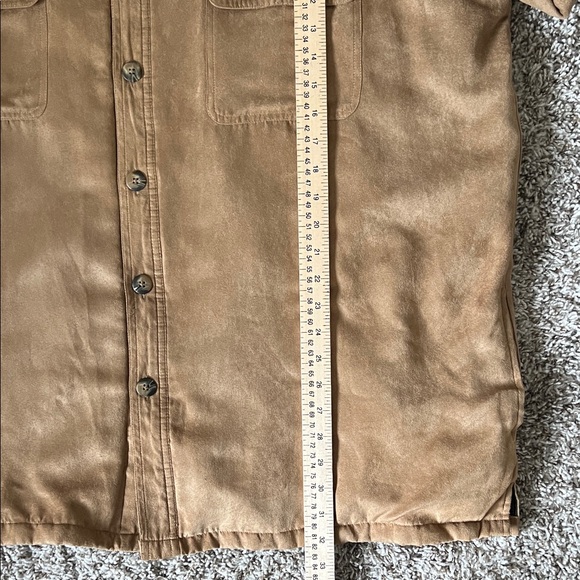 St. John's Bay Men's  Double Pocket Button Down Suede Shirt Brown in Size  XXL - Picture 11 of 14